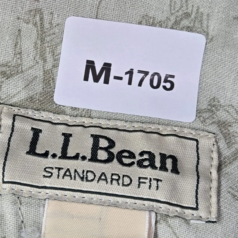 L.L. Bean Men Shorts 34 Green Cotton Mid Rise‎ Pockets Cotton 9